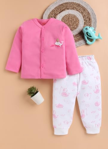 Image of LuvLap Baby Boys & Girls Regular Fit 100% Cotton Half Sleeves Jhabla & Shorts Set Pack of 2