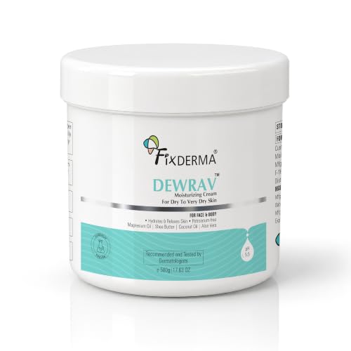 Image of Fixderma Dewrav 10% Magnesium Oil Moisturizing Cream for Face & Body with Shea Butter | Deep Moisturizer for Dry to Very Dry Skin | Soothes Irritation & Supports Skin Barrier Repair- 500g
