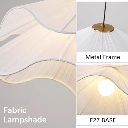 Suspension en tissu pétale 40cm luminaire chic E27 - 5