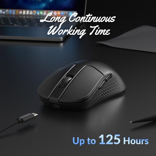 Image of Keychron M3 Mini Wireless Optical Mouse, Bluetooth 5.2 /2.4 GHz /Wired Gaming Mouse, Programmable PixArt 3311 Sensor with up to 12,000 DPI / 300 IPS, Lightweight Ergonomic for Windows Mac Linux - Black