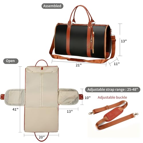 Foldable Travel Duffel Bag with Wheels & Handle - Expandable Carry-On Luggage for Airplane, Gym, Weekend Trips - Water-Resistant, Lightweight, 60L Capacity(White/Brown) (Blackish-brown)2