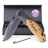 Mastercarves Personalized Pocket Knife for Men - Custom Engraved Folding Knife Gift for Dad, Husband, Boyfriend - 3.54