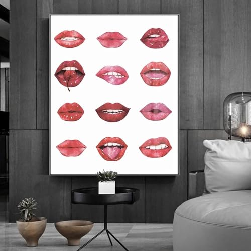 Affiches et impressions lèvres rouges déco dortoir étudiante ou chambre fille