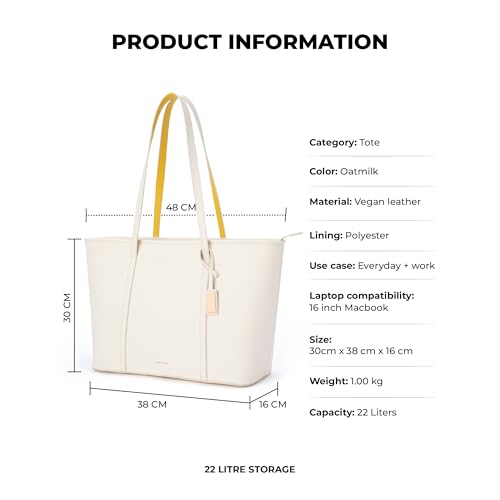 Image of MOKOBARA The Astrid Tote Vegan Leather Oversized Tote Bag for Women (Oatmilk 3.0) White