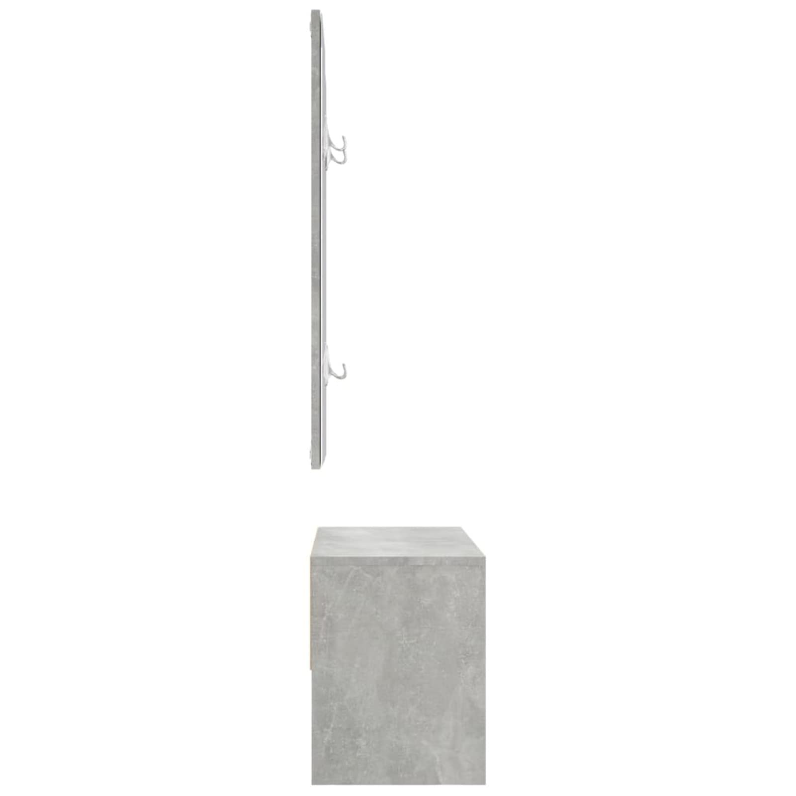 Festnight Conjunto de Muebles Entrada con Espejo, Perchero y Zapatero Recibidor Madera Set de 3 Piezas para Pasillo Vestíbulo (Gris hormigón)