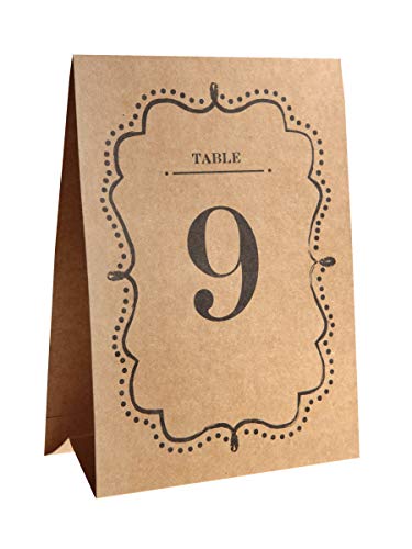 SANTEX 5168-26, Sachet de 10 Plans de table numérotés de 1 à 10, Kraft