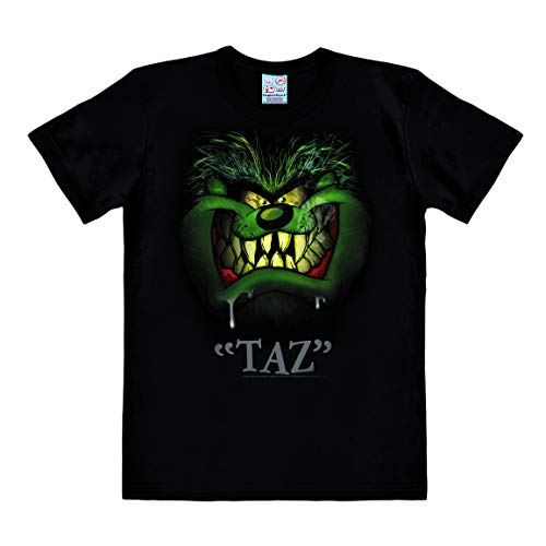 Logoshirt - Looney Tunes - Taz - Portrait - Easyfit T-Shirt - Noir - Design Original sous Licence, Taille XL