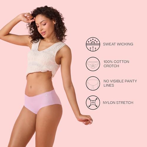 Image of Enamor Innovations Invisi, All Day Comfort, Mid Waist Hipster Panty for Women - No Visible Panty Lines, Sweat Wicking, Free Cut, Full Coverage - PH40