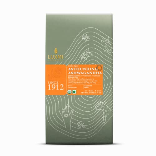 Luxmi Estates Herbal Tea Collection 25 Tea Bags Ea X 3 | Turmeric Tea, Ashwagandha Tea, African Rose Tea | Certified Usda Organic Herbal Tea | With Organic Turmeric, Ginger, Cardamom, Black Pepper #TOP3