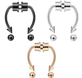 outerunner Fake Nose Ring Septum Piercing Magnet Magnetic Nose Hoop Rings Faux Septum Rings Non Pier