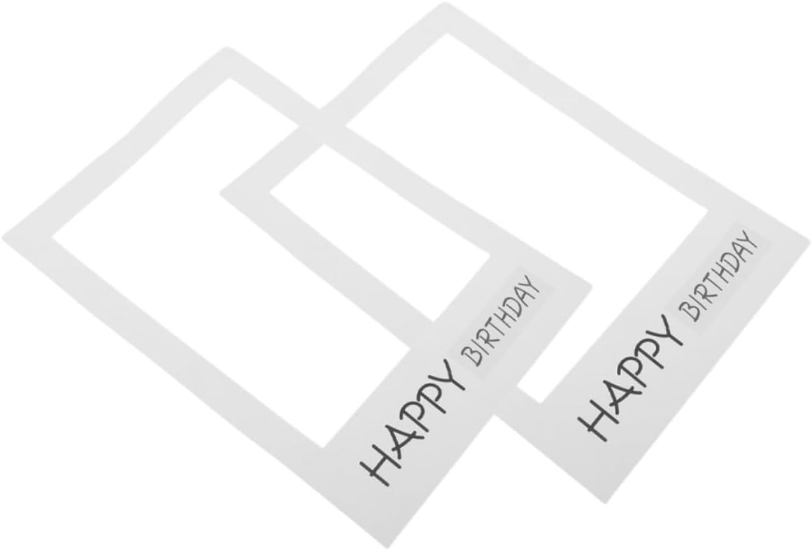 Happy Birthday Photo Booth Props 2pcs Paper Photo Frame Set White and Black Birthday Party Supplies Festival Decoration