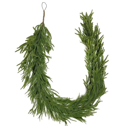9 FT Real Touch Norfolk Pine Garland Green...