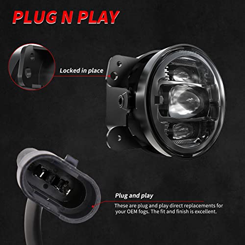 GXENOGO 4 Inch LED Fog Lights Compatible with Jeep Wrangler JK JKU 2007-2018, Black Front Bumper LED Lights by GXENOGO - Used condition - Image 6