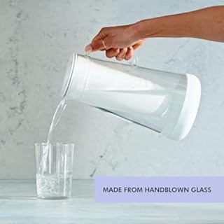 LifeStraw Home – Water Filter Pitcher, 7-Cup, Glass with Silicone Base, Stormy Blue, for Everyday Protection Against Bacteria, parasites, microplastics, Lead, Mercury, PFAS and a Variety of Chemicals