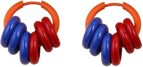 Aretes de neón de los años 80 para mujer, coloridos aretes de aro redondos, 3 pares de aretes de acrílico geométricos retro para trajes de los años