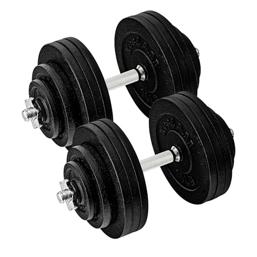 Image of Yes4All Old School Adjustable Dumbbell Set with Weight Plates, Star Lock Collars /Connector, 40lbs to 200lbs Adjustable Weight Plates Set