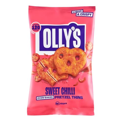 Olly's Pretzel Thins, New Variety Pack, 35g (Pack of 10), x2 Salted, x2 Multi Seeded, x2 Sour Cream, x2 Sweet Chilli x2 Cheesy, Low Calorie Snacks, Low Fat, Source of Fibre, No Preservatives - Image 5