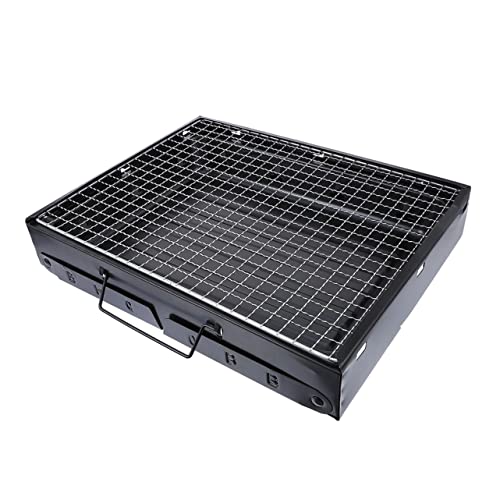 LIOOBO Pc 1 Parrilla Cacerola Cesta Tostado Caliente Exterior Parilla Portátil Cocina Estofado Brochetas Carbón Horno Barbacoas Portatiles De Gas Barbacoa Plegable Black