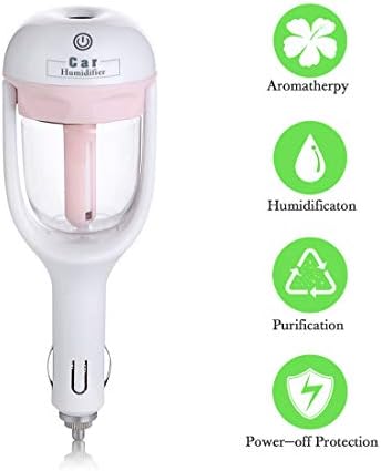 NANELER Car Humidifier Diffuser Portable Mini Aromatherapy Essential Oil Purifier Air Freshener Pink