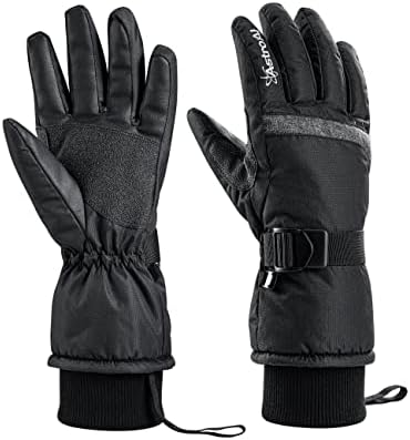 AstroAI Winter Ski Gloves Snow Gloves Men Women Waterproof & Windproof Snowboard Gloves Touchscreen Gloves with Wrist Leashes for Hiking Running Cycling Driving Outdoor Work