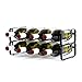LIVIVO Elegant Stackable Wine Shelf Rack Metal Countertop Storage Organiser Holder Display Stand Up to 4 8 12 Bottles Ideal For Wine Bottles Water Drinks Beverages Whiskey Juice Liquor (2, Black)