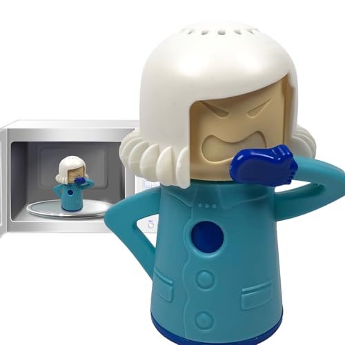 Limpiador de microondas enojado mamá - Mancha cruda de limpieza a vapor con vinagre y agua - Absorbedor de olores para y congelador para hogar u oficina