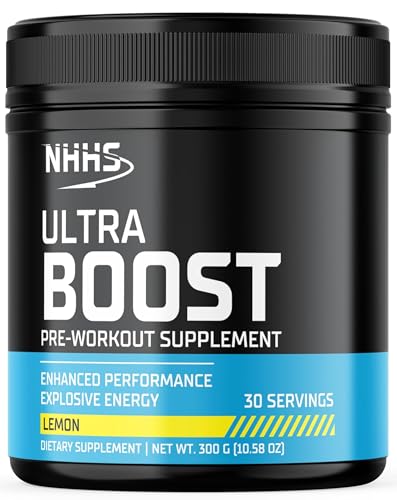 Image of Ultra Boost Pre-Workout Powder, Lemon Flavor, 300 Grams | 30 Servings, Explosive Energy & Performance Support, Vegan, Gluten-Free, Non-GMO