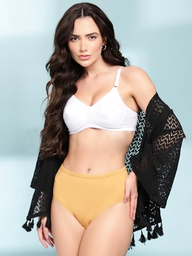 Image of Shasmi Women's Super Combed Cotton Mid Low High Rise Coverage Hipster Full Briefs Breathable with Concealed Waistband Ladies Underwear Panties (Hipster 8901)