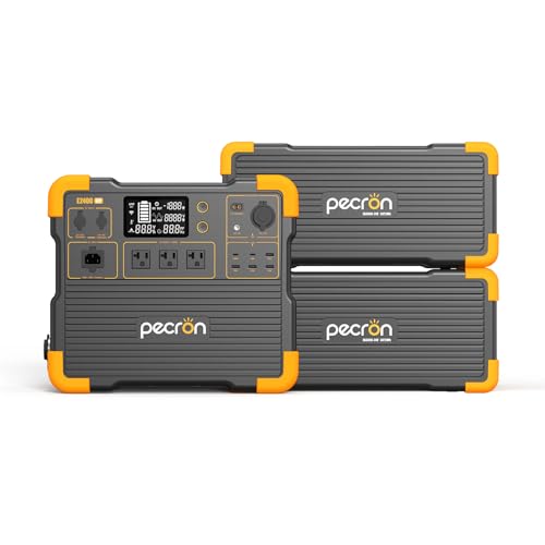 Image of PECRON E2400LFP 2048Wh /2400W with Two 3840Wh Extra Batteries Expandable to 9728Wh, Fast Charging in 1.5 Hrs for Emergencies, Camping, RV, Home Use
