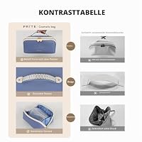 Prite Kosmetiktasche Reise Make Up Tasche mit Pinsel-Fächer, Blau, M – Ansicht 4