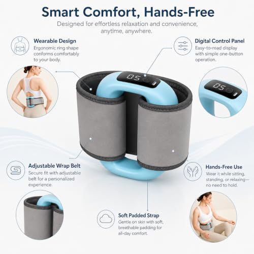 Image of Bitronix Belly Fat Burner Massage Belt for Women and Men, Slim Electric Fascia Pulse Massager with Warming Mode, 3 Action Settings, 5 Power Grades, LED Indicator and Adjustable Body Wrap (multicolor)
