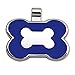 LuckyPet Pet ID Tag - Bone Shaped Jewelry Tag - Beautiful Enamel on Front - Custom Engraved on Back Side - Easy To Read Laser Engraving - Size: Large, Color: Blue