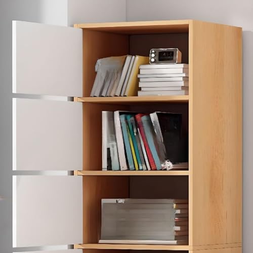 Image of EXVITO 2 Door Premium Wooden Multi-Door Wardrobe Cabinet with Shelves | Space Saving Clothes Organizer Almirah for Kitchen,Home Office | Sun Protection with Anti-Slip Handle - Maple (Maple, 5 Door)