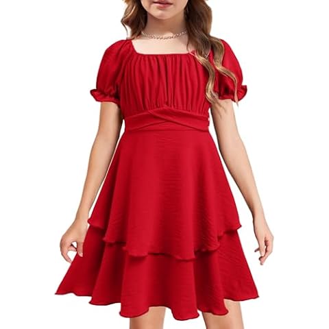 Arshiner Girls Ruffle Sleeve Chiffon Dress Cover