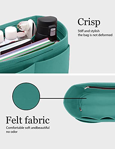 Lexsion Felt Handbag Insert Organizer Bag In Bag With Two Removeable Holder 8020 Lake Blue L #TOP1