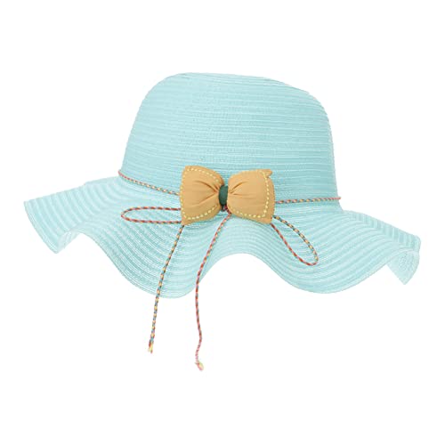 Boy Girl Straw Hat Uv Breathable Beach Cap for Girls Lightweight Sun Visor for Outdoor Activities Travel and Vacation Blue