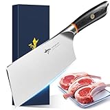 MAD SHARK 7 inch Kitchen Knife, Professional Sharp Vegetable Cleaver, German Military Grade Composite Steel with Ergonomic Handle, Chef Knife for Home, Kitchen & Restaurant Cooking Cutting Chopping
