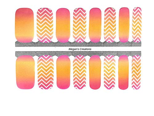 Pink Chevon Nail Polish Wraps - Nail Polish Strips