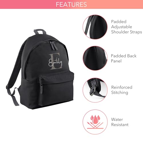 Print Maniacs Personalised Backpack for Kids Back to School 18 Litres Rucksack with Name Ideal for Boys, Girls, Toddlers,and Primary School Students Perfect School Bag Black - Image 3