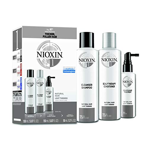 Nioxin System 1 Hair Care Kit for Natural Hair with Light Thinning, 3 Count