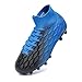Hanani Boys Girls Soccer Cleats for Kids Football Shoes High Top Training Youth Football Cleats Outdoor/Indoor Athletic Turf Shoes Black Blue