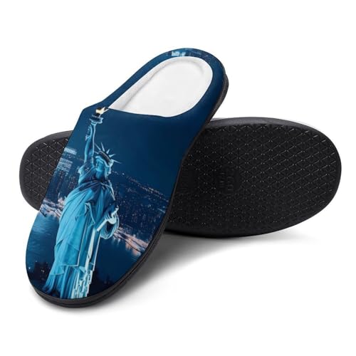 New York City Night Women's Cotton Slippers Indoor Outdoor Slip-on Warm House Shoes with Anti-Skid Rubber Sole4