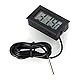 SPORTARC Mini-Thermometer Temperaturanzeige digital mit Sonde 1m - 5m schwarzes Kabel Geeignet für Aquarium, Wassertank