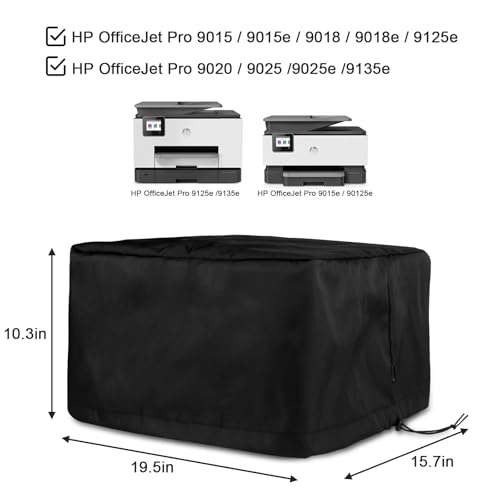 CaSZLUTION Printer Dust Cover - Compatible with HP OfficeJet Pro 8125e / 9125e / 8135e / 8139e / 9135e / 8138e / Wireless All-in-One Printer, Water Resistant Protector Case - 19.5 x 15.7 x 10.3 Inch