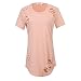 ARCITON Womens Short Sleeve Fashion Hole Tshirt Tops Summer Tees Pink XL