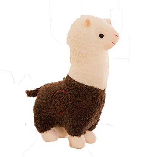 カタク(KATAKU) 可愛いアルパカぬいぐるみ羊PP綿ふわふわ手触りいい癒し動物抱き枕お誕生日記念日贈り物プレゼント置物店飾りおもちゃ子供大人用キュート縫いぐるみブラワン28センチメートル