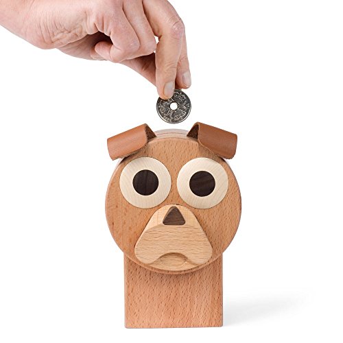 Spring Copenhagen Tinder Dog | Hunde SPARDOSE | hochwertige Wachhund Sparbüchse aus Holz & Leder | Designer: Jesper Wolff Cover