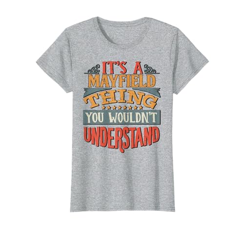 Mayfield Name Gifts By Vnz Men's Unisex-Adults Unisex-Kids Black T-Shirt