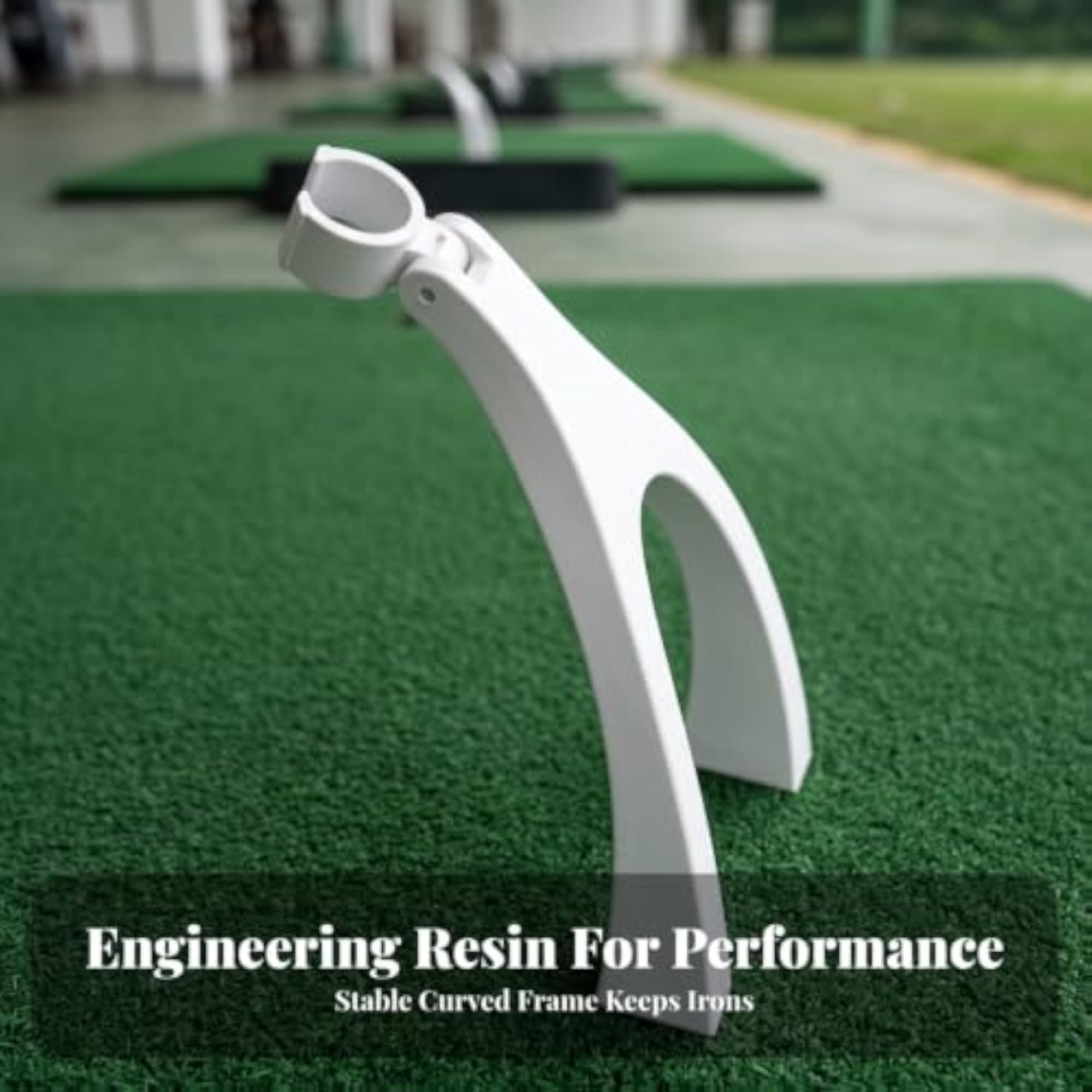 No-Bending Golf Club Holder with Top Clip, U-Shaped Design