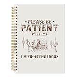 LADOCK Vintage Western Spiral Notebook, Funny Retro Wild Western Journal, Rustic Country Southwestern Notebook, Please Be Patient with Me I'm from the 1900s Journal, 5.5x8.3